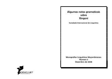 Algumas notas gramaticais sobre Xingoni - Línguas de Moçambique