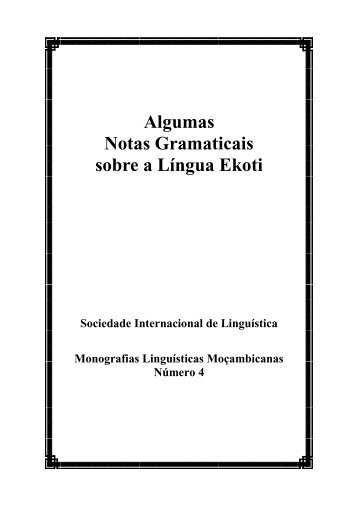 Algumas Notas Gramaticais sobre a Língua Ekoti - Línguas de ...