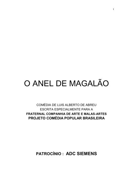 O ANEL DE MAGALÃO - Encontros de Dramaturgia