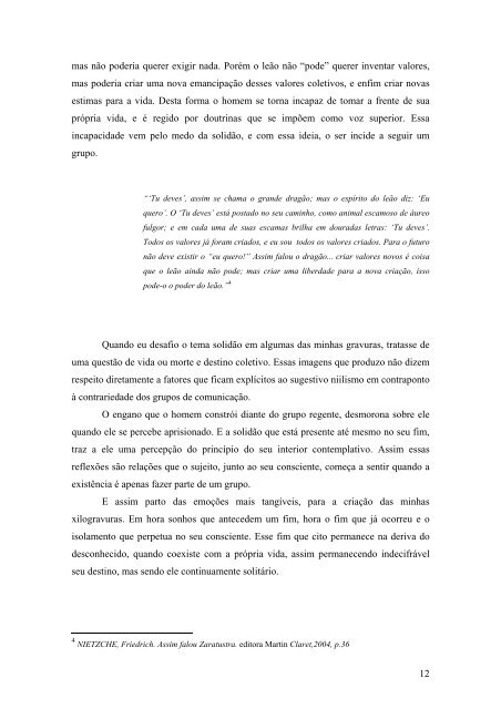 a xilogravura expressiva entre a luz e a sombra, o pessimismo