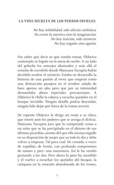 la vida secreta de los perros infieles - La Mirada Malva AC