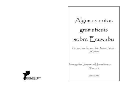 Algumas notas gramaticais sobre Ecuwabu - Línguas de Moçambique