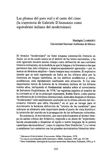 Las plumas del pavo real y el canto del cisne (la trayectoria de ...