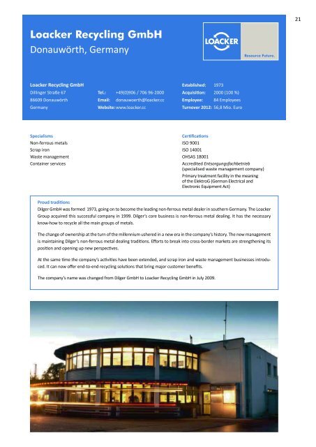 Group Brochure April 2013 - Loacker Recycling GmbH