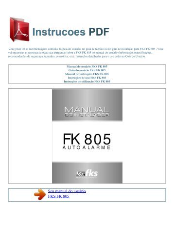 Manual do usuário FKS FK 805 - INSTRUCOES PDF