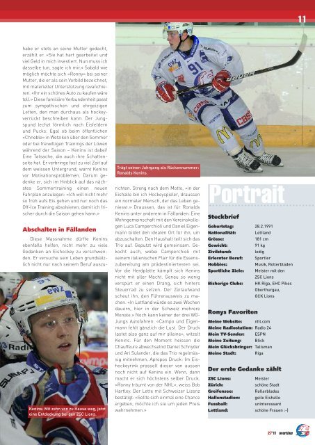 Overtime Magazin Nummer 27 (Dezember 2011) - ZSC Lions