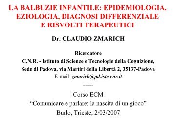 esemplificazioni relative alla balbuzie