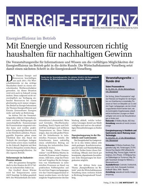 Die Wirtschaft Nr. 21 vom 27. Mai 2011