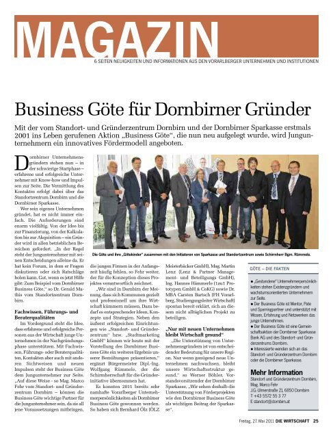 Die Wirtschaft Nr. 21 vom 27. Mai 2011