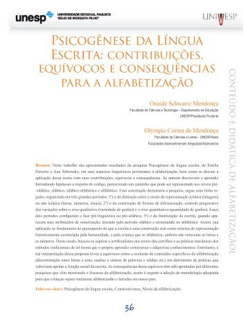 Psicogênese da Língua Escrita: contribuições, equívocos