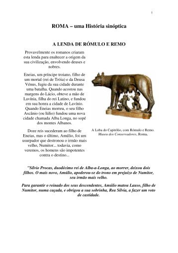 ROMA – uma História sinóptica - Eb23-sto-andre.rcts.pt
