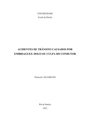 acidentes de trânsito causados por embriaguez: dolo ou ... - Denatran