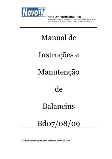 Manual série BD07/08/09 - Novo Ar Pneumática LTDA