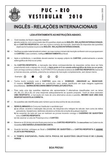 inglês - relações internacionais - CNEC On Line
