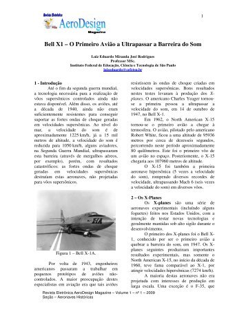 Bell X1 – O Primeiro Avião a Ultrapassar a Barreira do Som