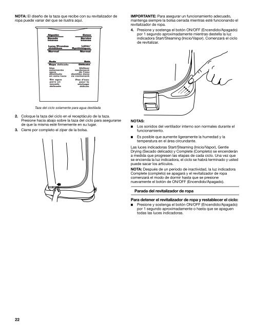 fabric freshener revitalizador de ropa défroisseur à ... - Whirlpool