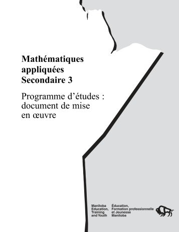 Mathématiques appliquées Secondaire 3 Programme d'études ...
