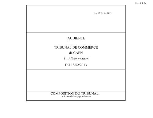 In Extenso CAEN (SAS) - Greffe du Tribunal de Commerce de Caen