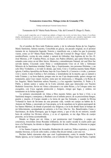 Testamentos transcritos. Málaga (reino de Granada) - VCGADRA.com