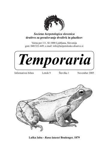 Temporaria - Društva za preučevanje dvoživk in plazilcev
