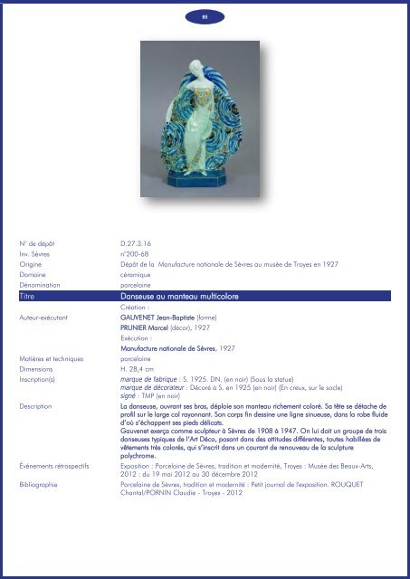 Consultez le catalogue de la collection de porcelaine