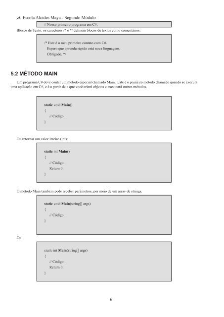 Linguagem de Programação I (linguagem C#) - Alcides Maya ...