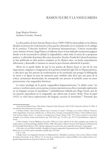 ramos sucre y la vanguardia - Asociación Española de Americanistas