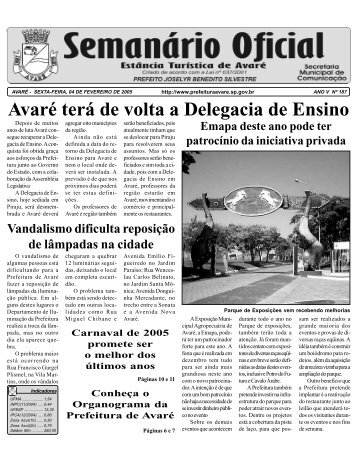 Avaré terá de volta a Delegacia de Ensino - Câmara Municipal da ...