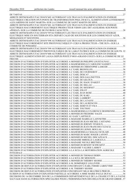 raa mensuel décembre 2010 - Services de l'Etat dans les LANDES