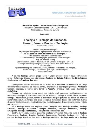A Teologia de Umbanda - Umbanda EAD