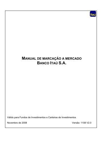 manual de marcação a mercado banco itaú sa - Pavarini Opice