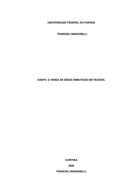 Monografia - Setor de Ciências Humanas UFPR - Universidade