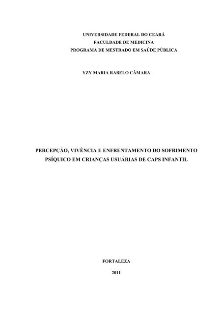 percepção, vivência e enfrentamento do sofrimento psíquico em ...