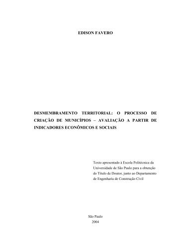 Desmembramento Territorial o processo de ... - FEC - Unicamp