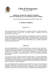 ordine del giorno del consiglio comunale - Comune di Portogruaro