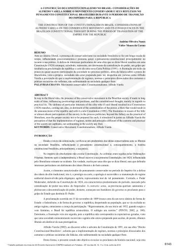 a construção do constitucionalismo no brasil - Conpedi