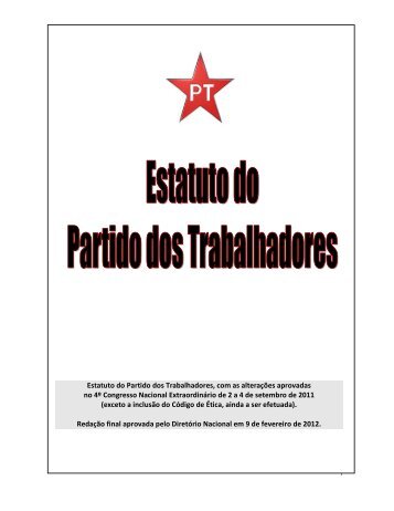 Estatuto do PT - Partido dos Trabalhadores