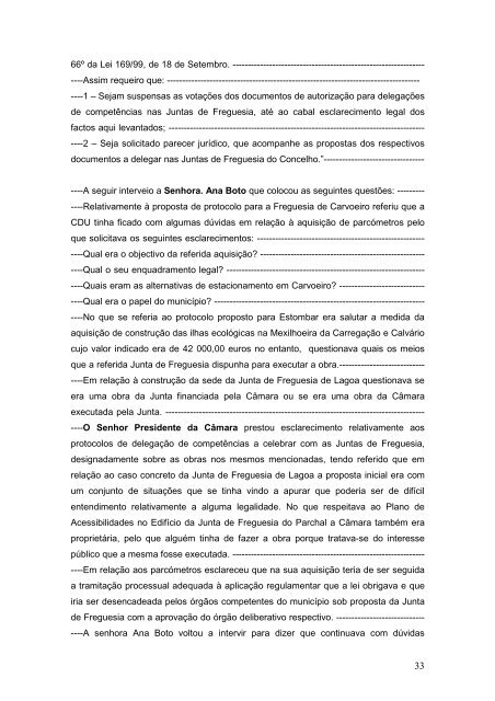 Acta da presente reunião: A Assembleia deliberou, por ... - Lagoa