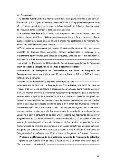 Acta da presente reunião: A Assembleia deliberou, por ... - Lagoa