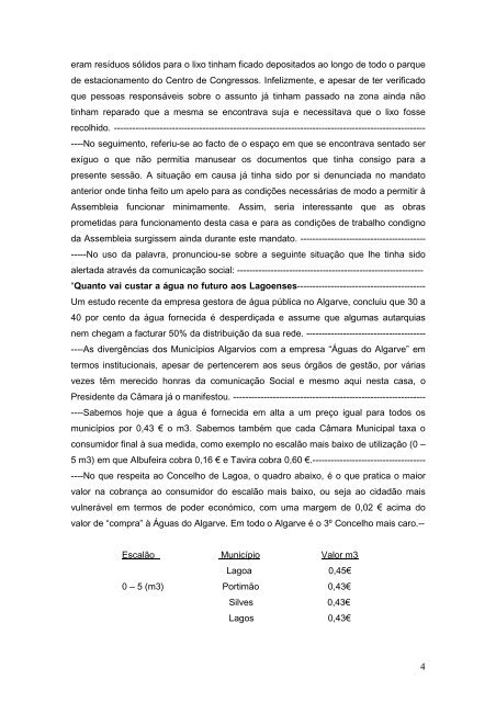 Acta da presente reunião: A Assembleia deliberou, por ... - Lagoa