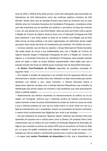 Acta da presente reunião: A Assembleia deliberou, por ... - Lagoa