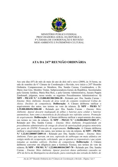 MPF - PR/MG N - Procuradoria Geral da República