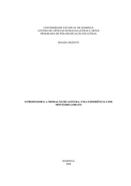 Dissertação completa - Programa de Pós-Graduação em Letras - UEM