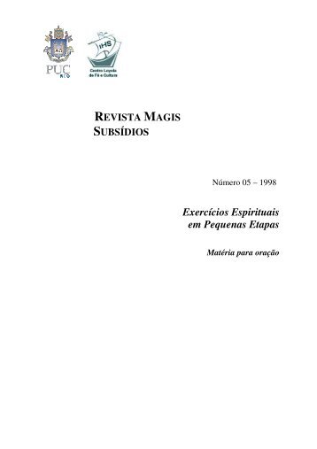 Exercícios Espirituais em Etapas - Centro Loyola de Fé e Cultura ...