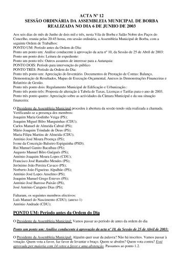 ACTA Nº 12.pdf - Câmara Municipal de Borba