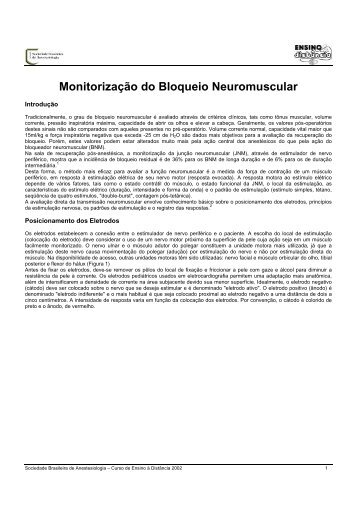 Monitorização do Bloqueio Neuromuscular - Sociedade Brasileira ...