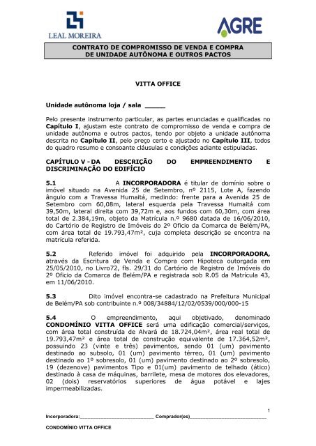 contrato de compromisso de cessão de direitos - Leal Moreira
