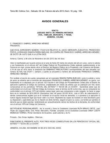 AVISOS GENERALES