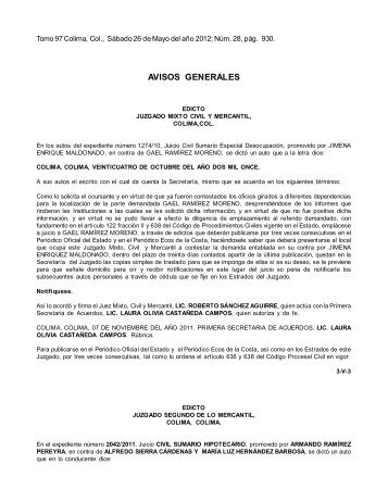 AVISOS GENERALES