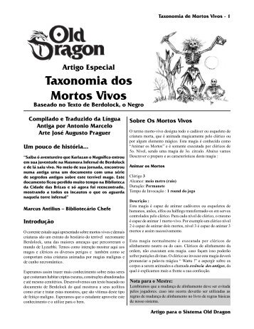 Taxonomia dos Mortos Vivos